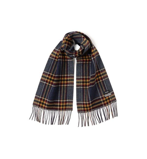 BEAMS「グラデーション チェック マフラー」|マフラー|NAVY