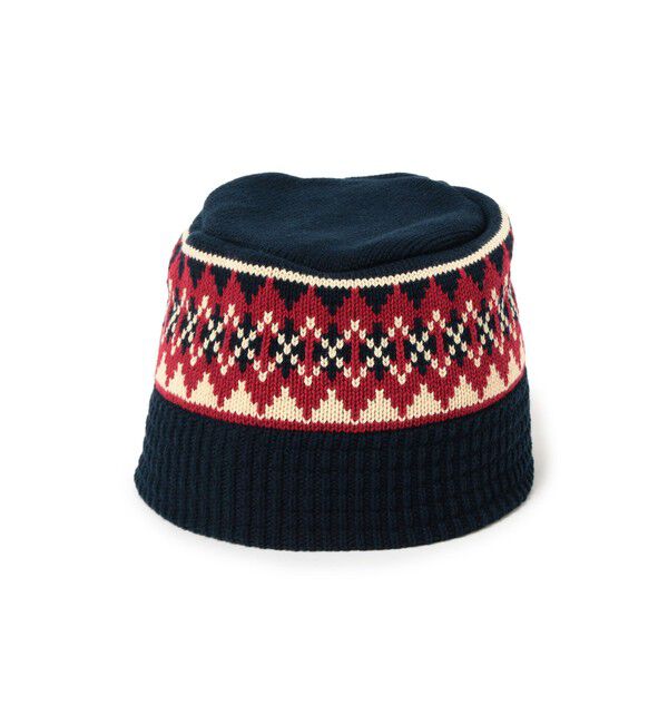 BEAMS「ダイア ジャカード ニット バケットハット」|キャップ・キャスケット|NAVY