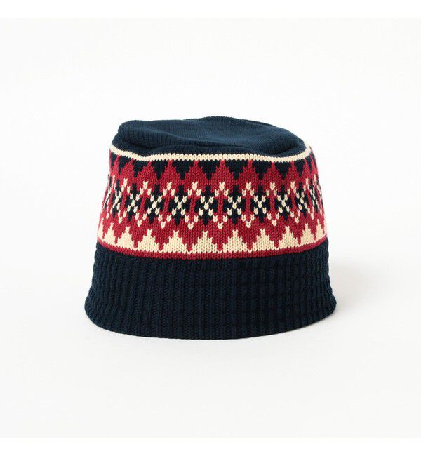 BEAMS「ダイア ジャカード ニット バケットハット」|キャップ・キャスケット|