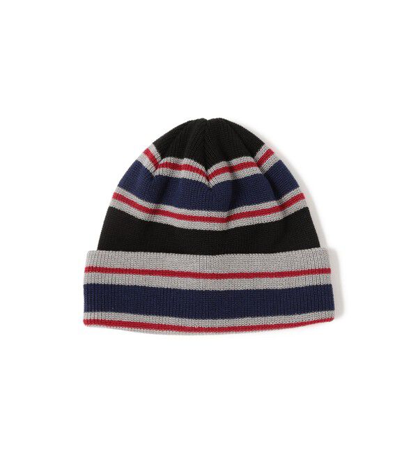 BEAMS「マルチボーダー ワッチキャップ」|キャップ・キャスケット|BLACK