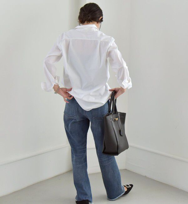 quaranciel「quaranciel:〈洗濯機可能〉REPREVE パールモチーフ ハンサム シャツ」|シャツ・ブラウス|