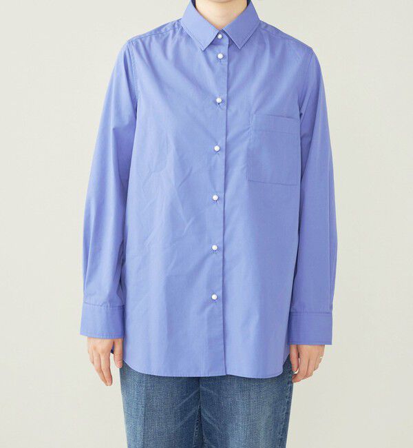 quaranciel「quaranciel:〈洗濯機可能〉REPREVE パールモチーフ ハンサム シャツ」|シャツ・ブラウス|