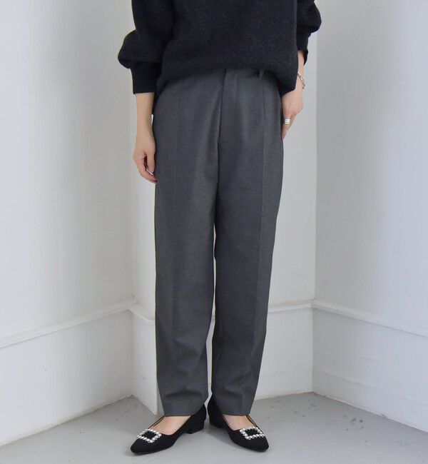 quaranciel「quaranciel:〈洗濯機可能〉ハンサム テーパード センタープレス パンツ（セットアップ対応）」|スラックス|