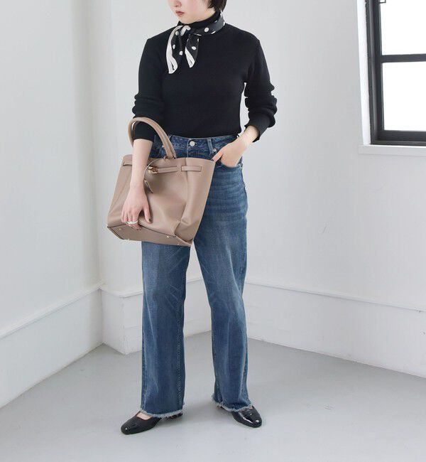 quaranciel「quaranciel:〈手洗い可能〉コットン タートルネック リブ ニット」|ニット・セーター|