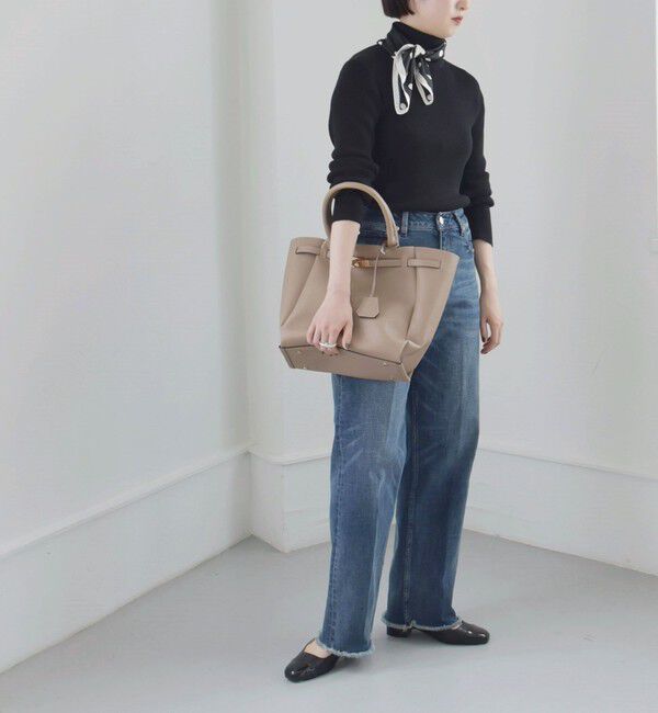 quaranciel「quaranciel:〈手洗い可能〉コットン タートルネック リブ ニット」|ニット・セーター|