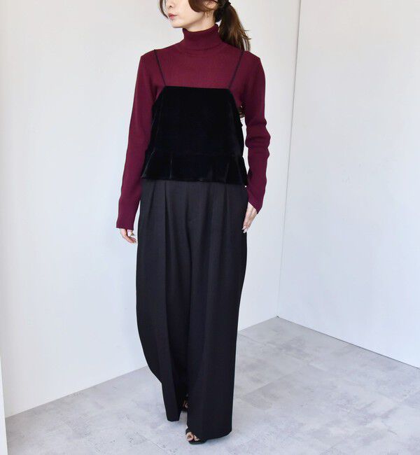 quaranciel「quaranciel:〈手洗い可能〉コットン タートルネック リブ ニット」|ニット・セーター|