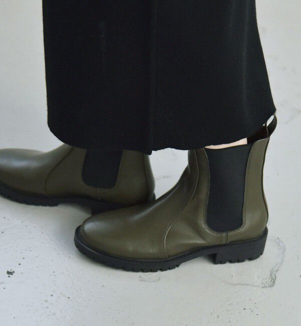 quaranciel「quaranciel: トラック ソール サイドゴア ブーツ」|ショートブーツ|オリーブ