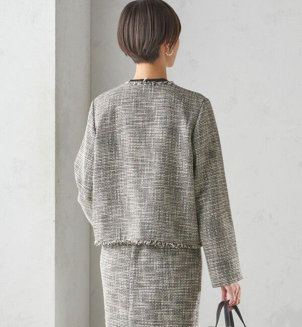 SHIPS for women「〈セレモニー対応可〉スラブ ツイード ノーカラー ジャケット（セットアップ対応）」|ノーカラージャケット|