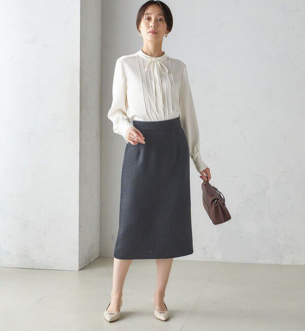 SHIPS for women「〈セレモニー対応可〉スラブ ツイード タイト スカート（セットアップ対応）」|タイト|