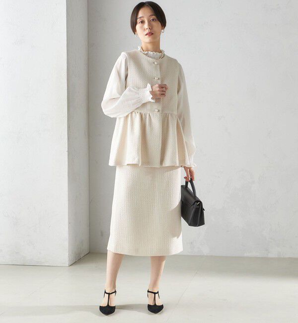 SHIPS for women「〈セレモニー対応可〉スラブ ツイード ジレ（セットアップ対応）」|ベスト・ジレ|