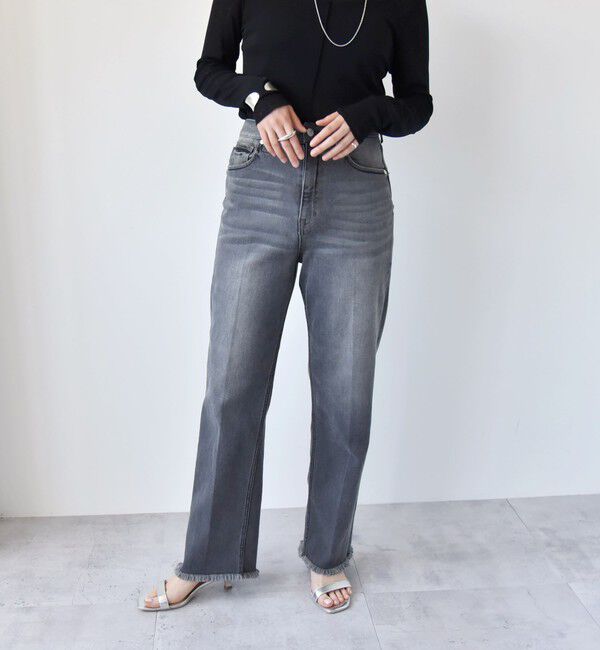 quaranciel「quaranciel:〈洗濯機可能〉ハンサム テーパード デニム パンツ 2」|デニム|