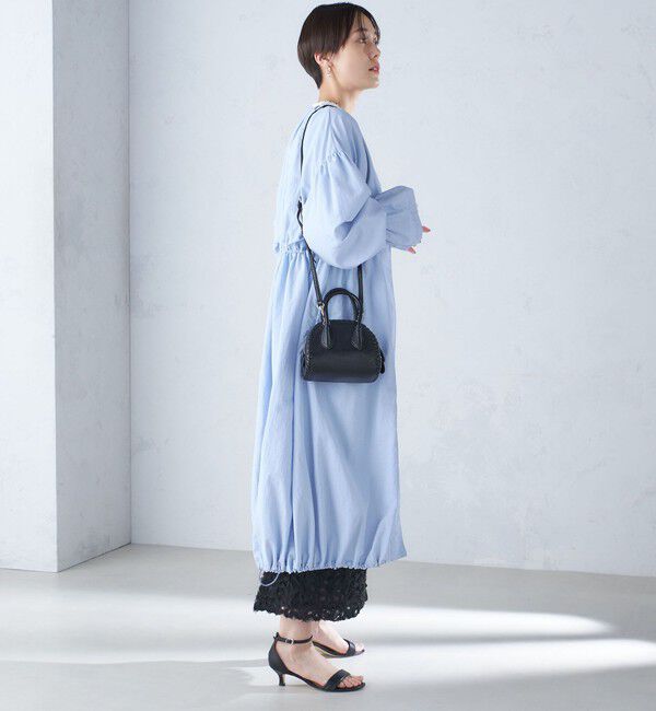 SHIPS for women「〈撥水加工/手洗い可能〉裾 ドロスト ノーカラー ロング コート 24SS ◇」|ノーカラーコート|