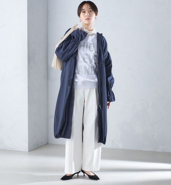 SHIPS for women「〈撥水加工/手洗い可能〉裾 ドロスト ノーカラー ロング コート 24SS ◇」|ノーカラーコート|