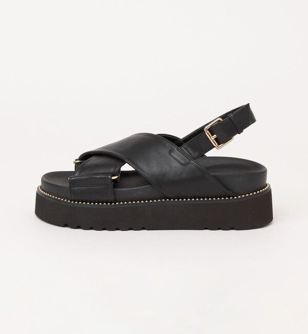 quaranciel「quaranciel: プラットフォーム クロス スタッズ サンダル」|サンダル|