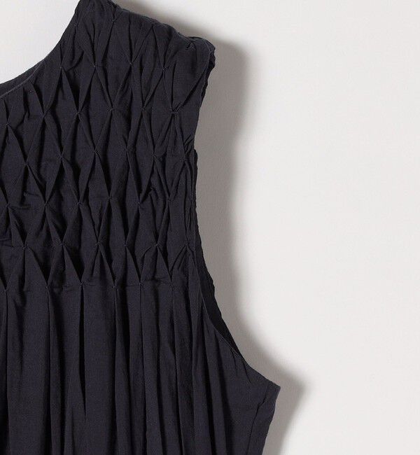 SHIPS any「【WEB限定】SHIPS any: ハンドスモッキング  コットン フレア ノースリーブ ワンピース」|ワンピース|