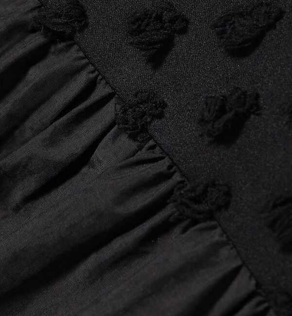 SHIPS for women「【WEB限定】〈手洗い可能〉ドット ジャカード コンビ フリル ブラウス」|シャツ・ブラウス|