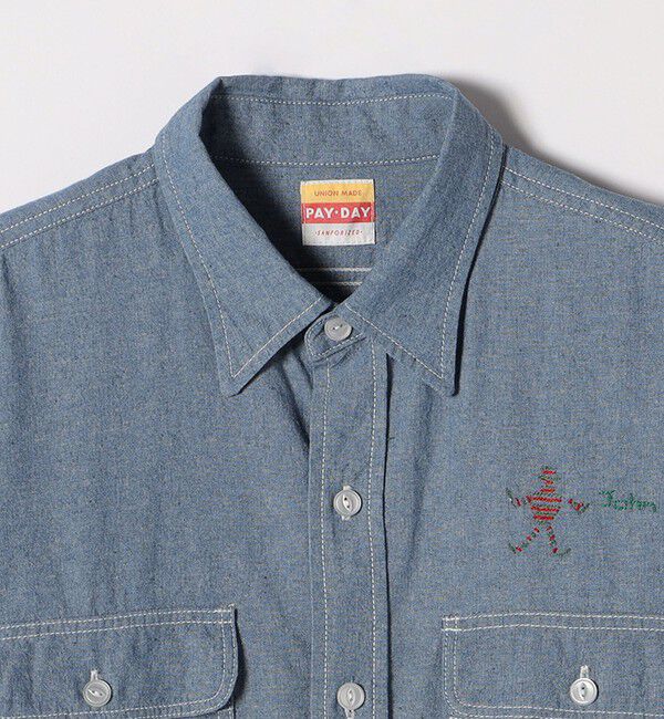 SHIPS any「【SHIPS any別注】PAYDAY:〈洗濯機可能〉メモリアル ステッチ シャンブレー シャツ」|シャツ・ブラウス|