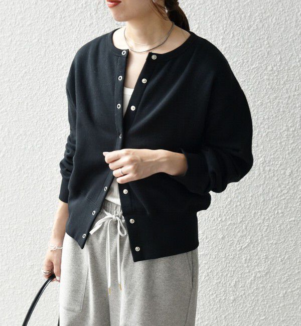 SHIPS any「【WEB限定】SHIPS any: USA コットン 裏起毛 コンパクト スナップ カーディガン」|カーディガン|