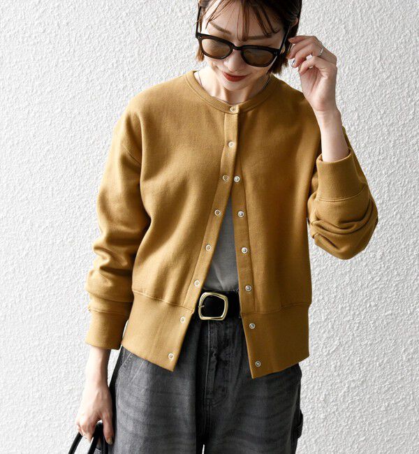 SHIPS any「【WEB限定】SHIPS any: USA コットン 裏起毛 コンパクト スナップ カーディガン」|カーディガン|