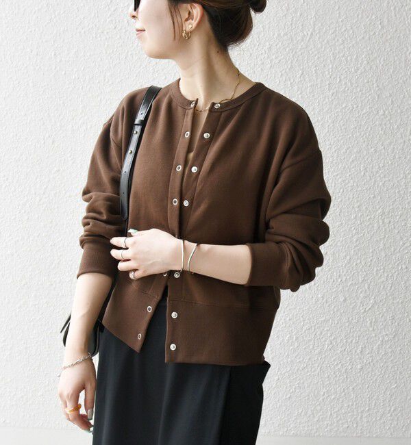 SHIPS any「【WEB限定】SHIPS any: USA コットン 裏起毛 コンパクト スナップ カーディガン」|カーディガン|