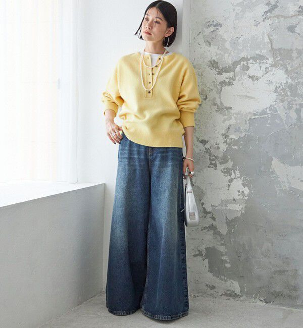 SHIPS for women「〈手洗い可能〉7G ウール カシミヤ ヘンリーネック 2WAY プルオーバー」|ニット・セーター|