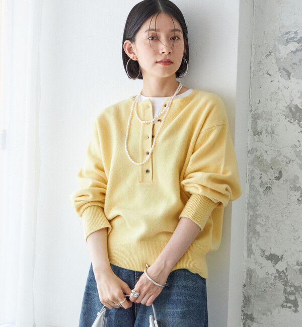 SHIPS for women「〈手洗い可能〉7G ウール カシミヤ ヘンリーネック 2WAY プルオーバー」|ニット・セーター|
