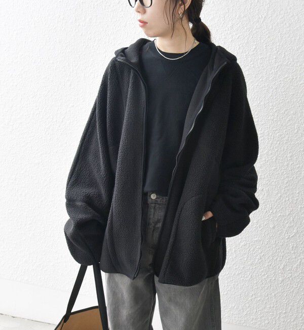 SHIPS any「SHIPS any:〈洗濯機可能〉ボア フリース フード ブルゾン パーカー」|パーカー|