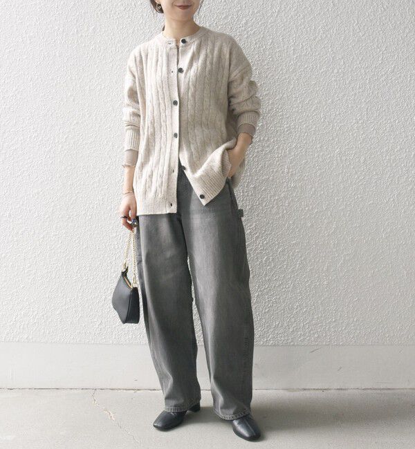 SHIPS any「【WEB限定】SHIPS any:〈手洗い可能〉ヤク ケーブル クルーネック ニット カーディガン 2」|カーディガン|