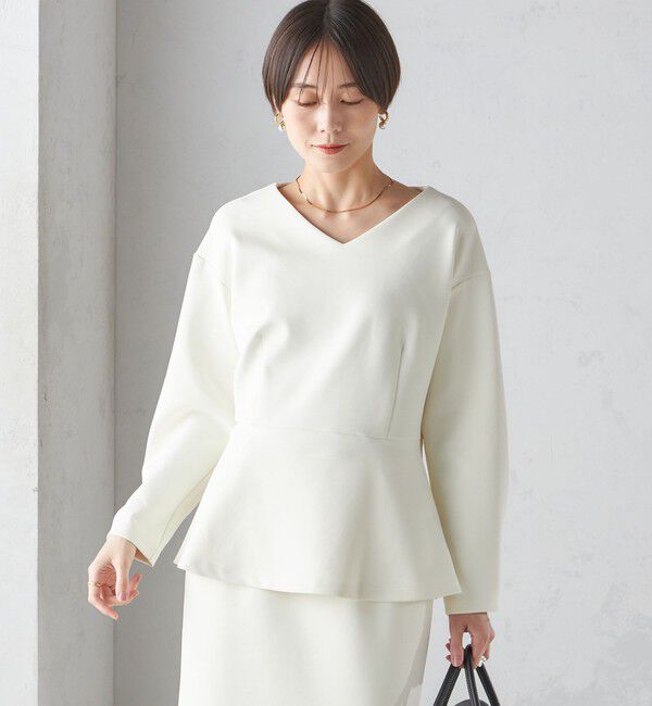 SHIPS for women「〈手洗い可能〉ストレッチ ダンボール ブラウス（セットアップ対応）」|シャツ・ブラウス|