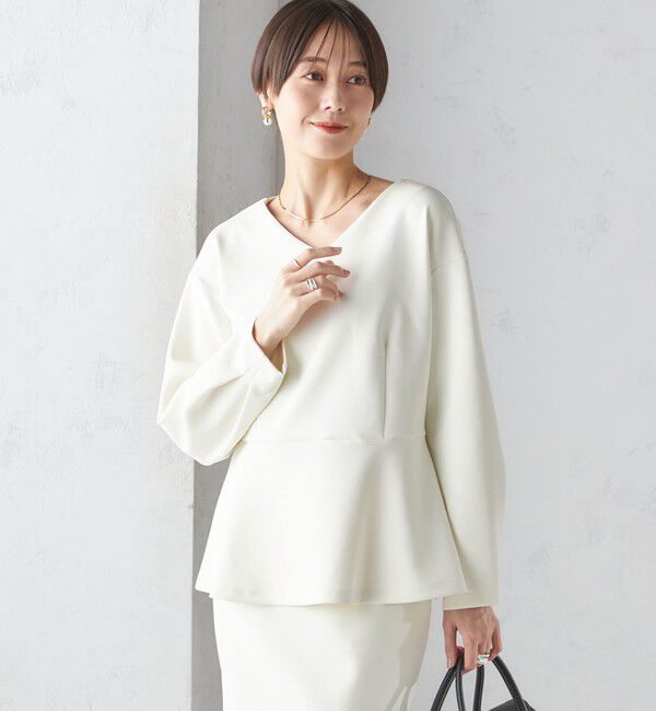 SHIPS for women「〈手洗い可能〉ストレッチ ダンボール ブラウス（セットアップ対応）」|シャツ・ブラウス|