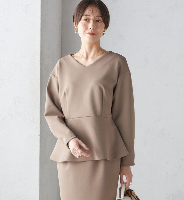 SHIPS for women「〈手洗い可能〉ストレッチ ダンボール ブラウス（セットアップ対応）」|シャツ・ブラウス|