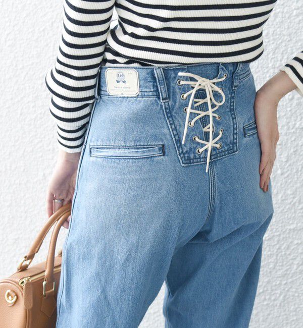SHIPS any「【SHIPS any別注】Lee: バック レースアップ デニム パンツ 25SS」|デニム|ライトブルー