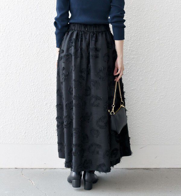 SHIPS any「SHIPS any:〈手洗い可能〉フラワー カット ジャカード  ボリューム スカート」|スカート|