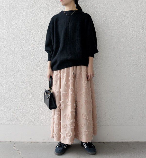 SHIPS any「SHIPS any:〈手洗い可能〉フラワー カット ジャカード  ボリューム スカート」|スカート|