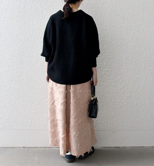 SHIPS any「SHIPS any:〈手洗い可能〉フラワー カット ジャカード  ボリューム スカート」|スカート|