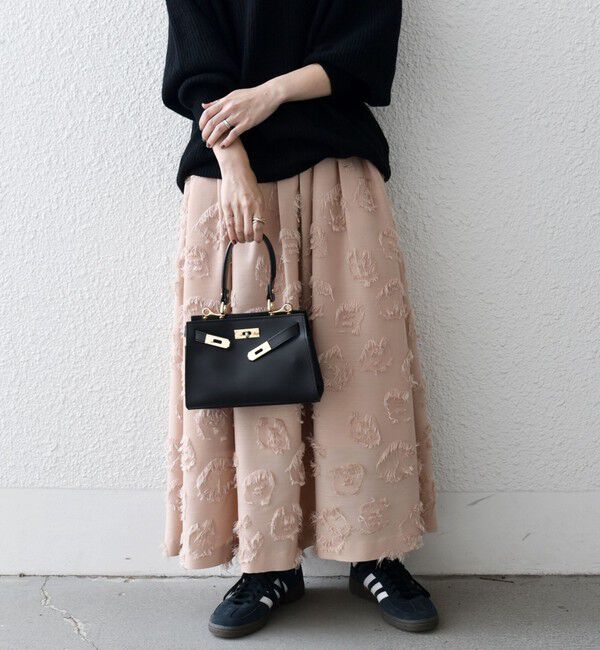 SHIPS any「SHIPS any:〈手洗い可能〉フラワー カット ジャカード  ボリューム スカート」|スカート|