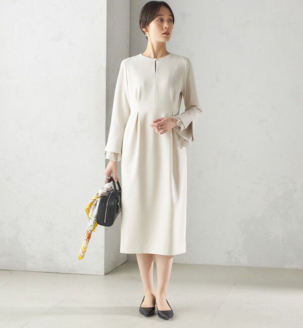SHIPS for women「重ね着 デザイン ダブル クロス ワンピース（セレモニー対応可）」|ワンピース|