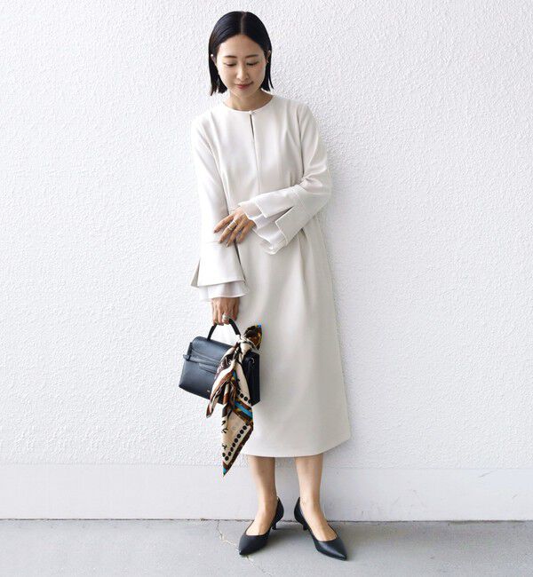 SHIPS for women「重ね着 デザイン ダブル クロス ワンピース（セレモニー対応可）」|ワンピース|