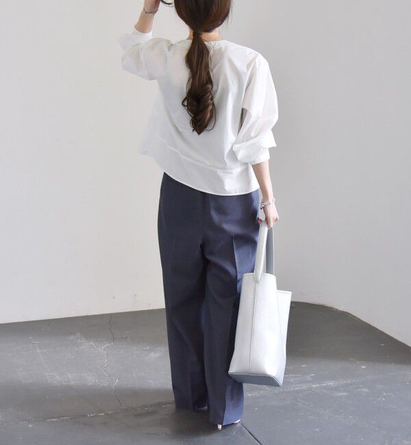 quaranciel「quaranciel:〈洗濯機可能〉REPREVE タック フレア シャツ ブラウス」|シャツ・ブラウス|