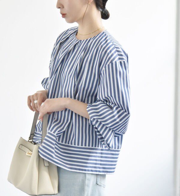 quaranciel「quaranciel:〈洗濯機可能〉REPREVE タック フレア シャツ ブラウス」|シャツ・ブラウス|