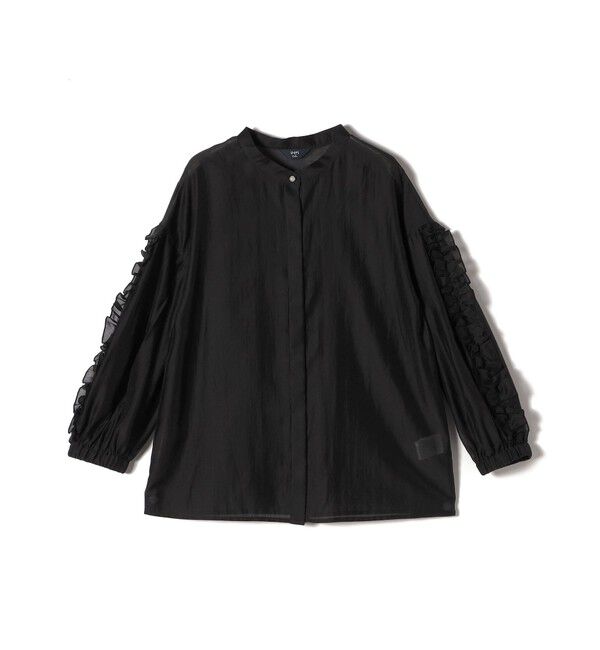 SHIPS Colors 「SHIPS Colors:〈手洗い可能〉ブライト シアー ローン フリルスリーブ シャツ◇」|シャツ・ブラウス|