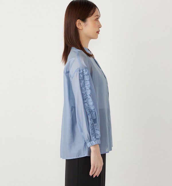 SHIPS Colors 「SHIPS Colors:〈手洗い可能〉ブライト シアー ローン フリルスリーブ シャツ◇」|シャツ・ブラウス|