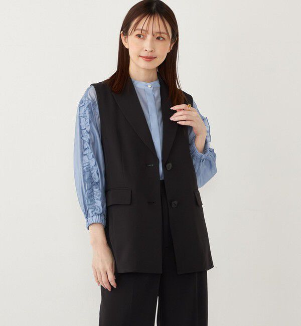 SHIPS Colors 「SHIPS Colors:〈手洗い可能〉ブライト シアー ローン フリルスリーブ シャツ◇」|シャツ・ブラウス|