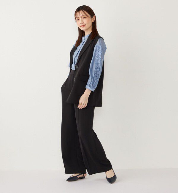 SHIPS Colors 「SHIPS Colors:〈手洗い可能〉ブライト シアー ローン フリルスリーブ シャツ◇」|シャツ・ブラウス|