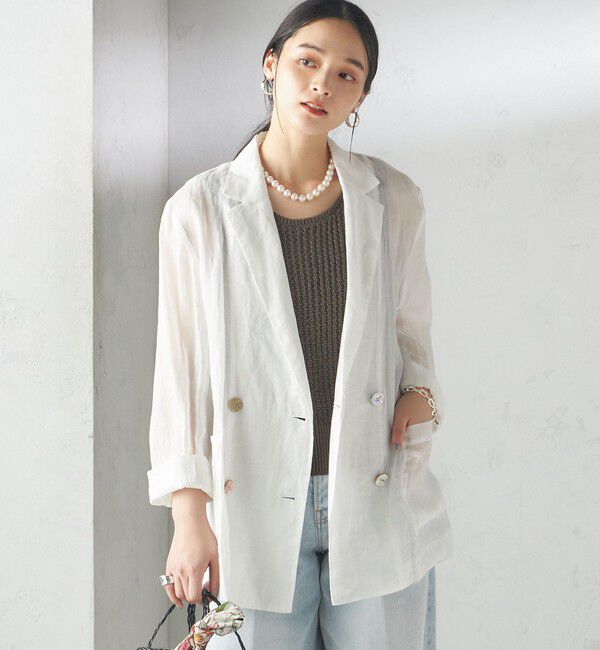 SHIPS for women「〈手洗い可能〉ペーパー ポリエステル ノースリーブ プルオーバー」|ベスト・ジレ|