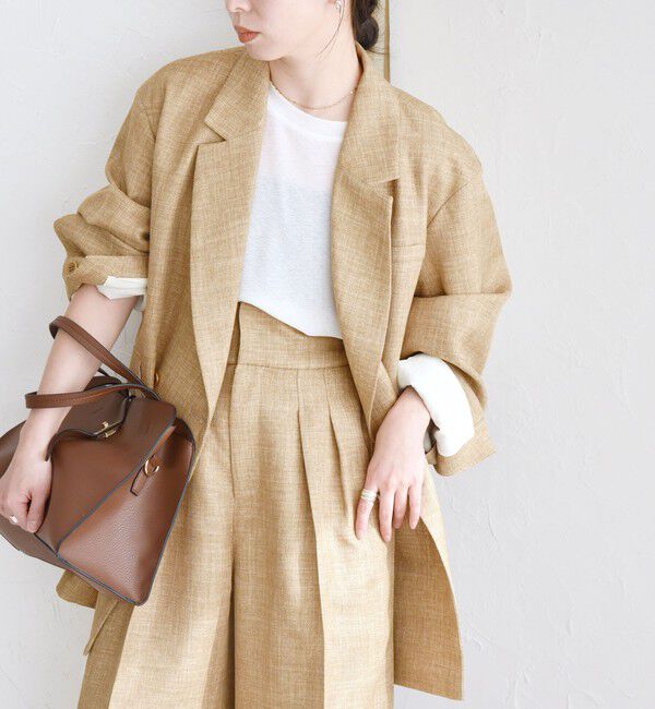 quaranciel「quaranciel: バスケット ダブル テーラード オーバー ジャケット」|テーラードジャケット|ベージュ