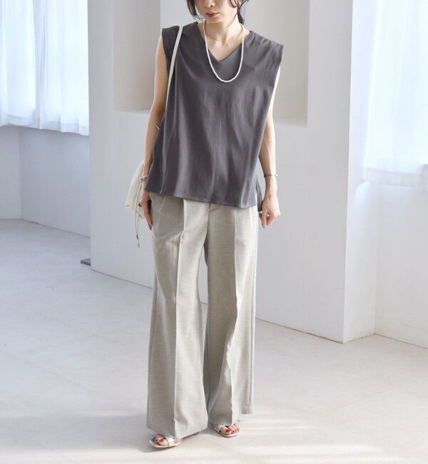 quaranciel「quaranciel:〈洗濯機可能〉ウーステッド ハイウエスト グルカ ワイド パンツ」|その他|