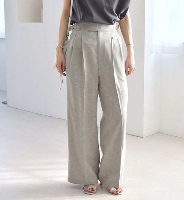 quaranciel「quaranciel:〈洗濯機可能〉ウーステッド ハイウエスト グルカ ワイド パンツ」|その他|