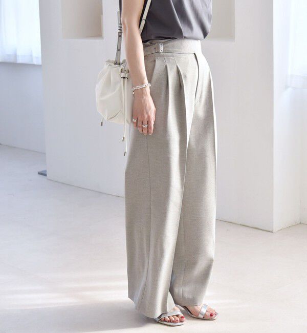 quaranciel「quaranciel:〈洗濯機可能〉ウーステッド ハイウエスト グルカ ワイド パンツ」|その他|