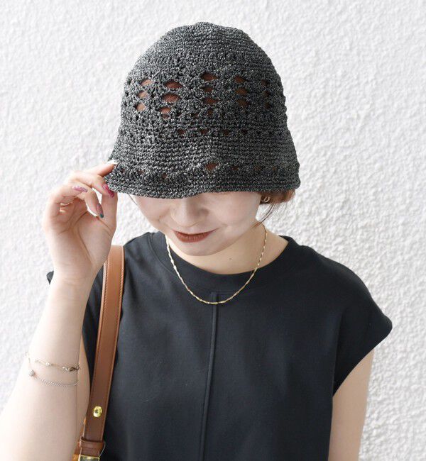 SHIPS any「SHIPS any: 透かし編み ラメ ハット」|ハット|